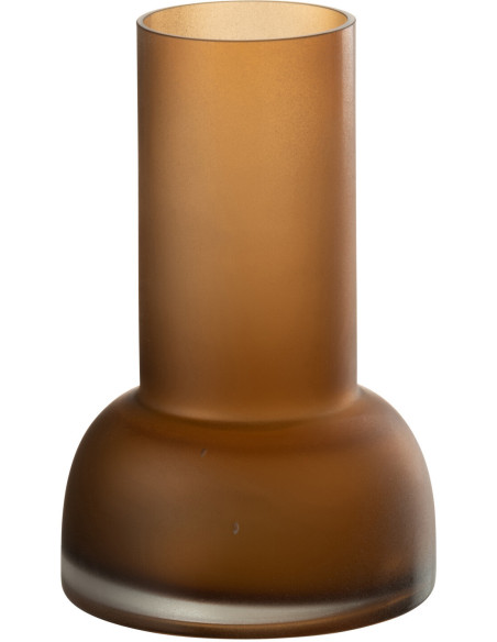 Vase minimaliste Cylindrique Hauteur 20 cm en Verre Marron ambré Yara - 1