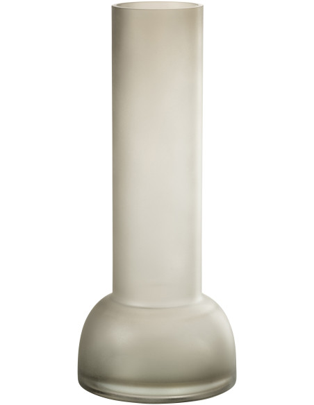 Grand Vase minimaliste Cylindrique Hauteur 38 cm en Verre Gris greige Yara - 1