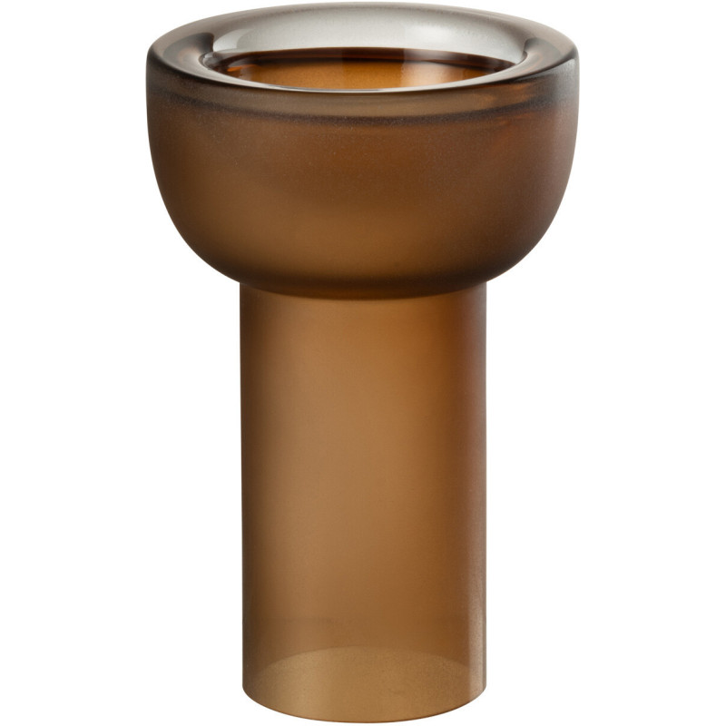 Grand Vase minimaliste Cylindrique Hauteur 38 cm en Verre Gris greige Yara - 2