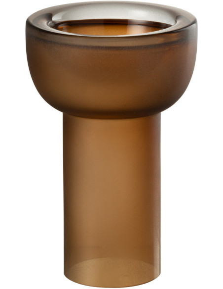 Grand Vase minimaliste Cylindrique Hauteur 38 cm en Verre Gris greige Yara - 2