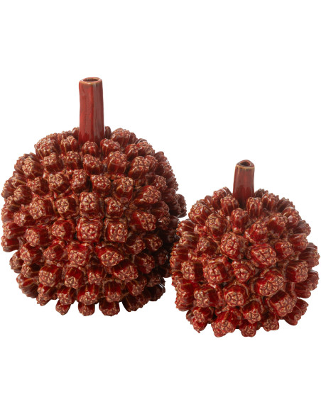 Vase moderne Rond Hauteur 25 cm en Verre Jaune Bleu Transparent Motif tourbillon Arun - 2