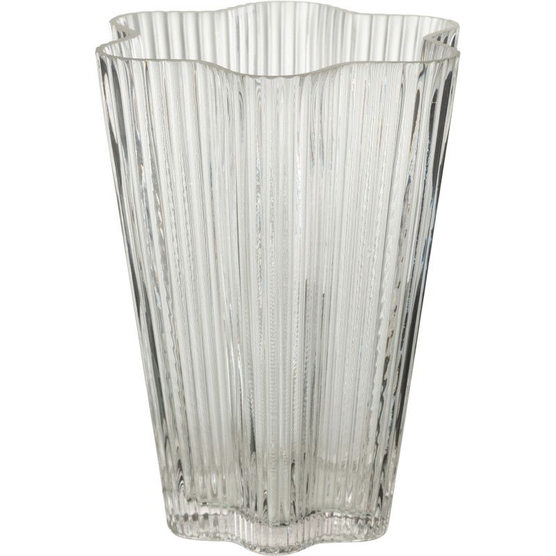 Vase moderne Fleur Hauteur 20 cm en Verre Transparent Clara - 1