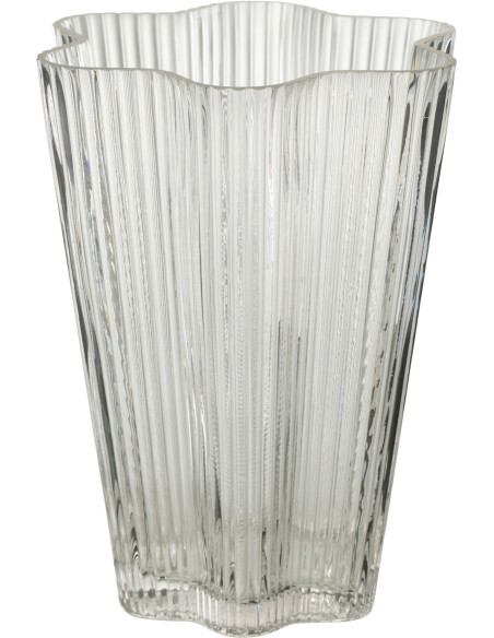 Vase moderne Fleur Hauteur 20 cm en Verre Transparent Clara - 1
