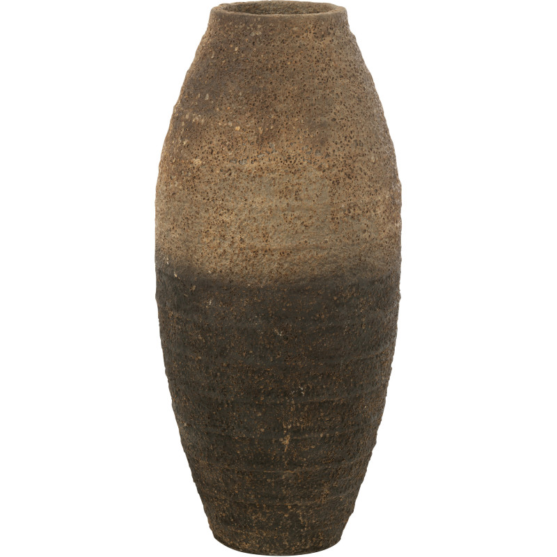 Grand Vase vintage Rond Hauteur 100 cm en Ciment Marron Noir Nemi - 1