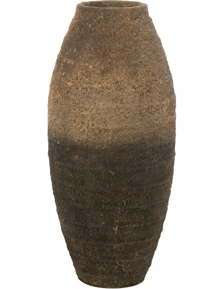 Grand Vase vintage Rond Hauteur 100 cm en Ciment Marron Noir Nemi - 1