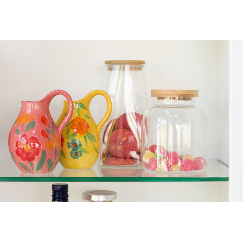 Grand Vase moderne Ovale Hauteur 34 cm en Verre Rose Marron Transparent Momo - 2