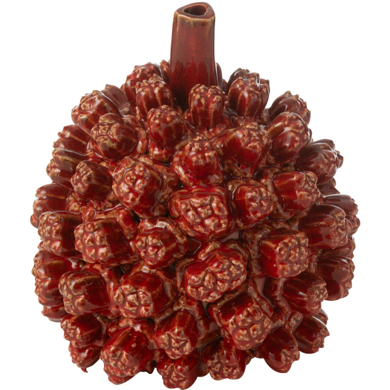 Vase original Boule Hauteur 21 cm en Céramique Rouge Saki - 1