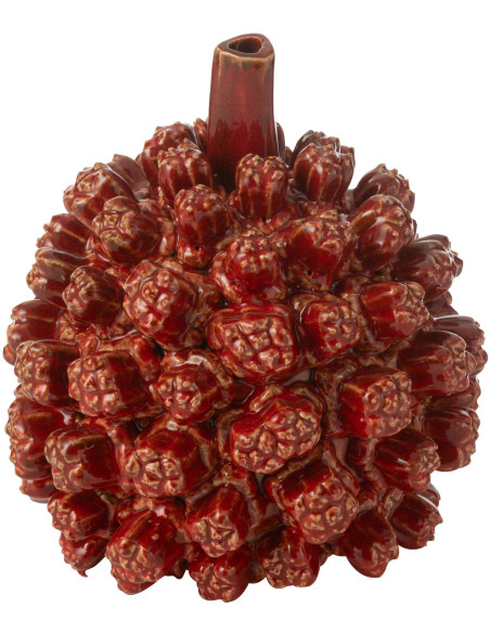 Vase original Boule Hauteur 21 cm en Céramique Rouge Saki - 1