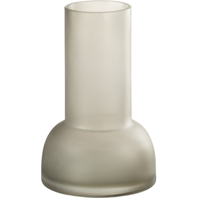 Vase minimaliste Cylindrique Hauteur 20 cm en Verre Gris greige Yara - 1