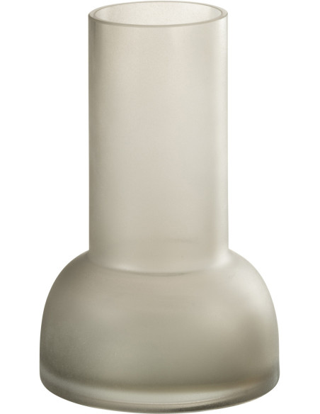 Vase minimaliste Cylindrique Hauteur 20 cm en Verre Gris greige Yara - 1