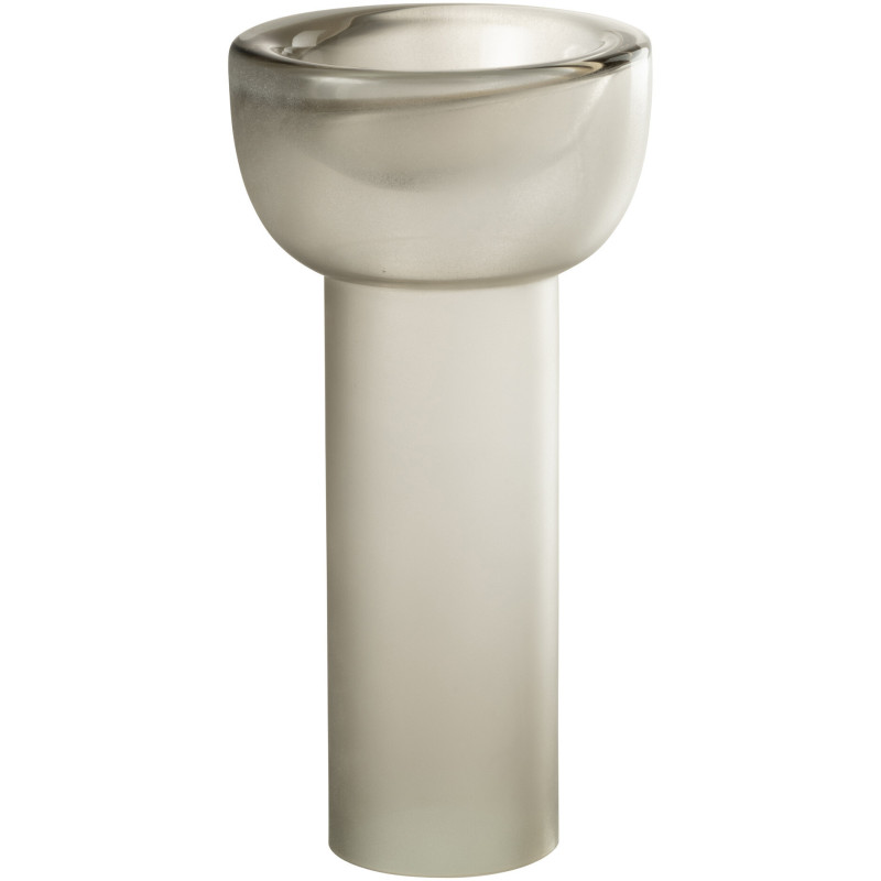 Vase minimaliste Cylindrique Hauteur 20 cm en Verre Gris greige Yara - 2