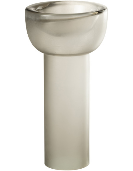 Vase minimaliste Cylindrique Hauteur 20 cm en Verre Gris greige Yara - 2