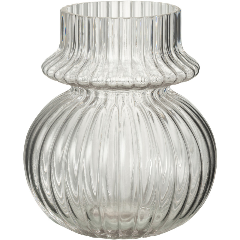 Vase moderne Rond Hauteur 20 cm en Verre Transparent Kano - 1