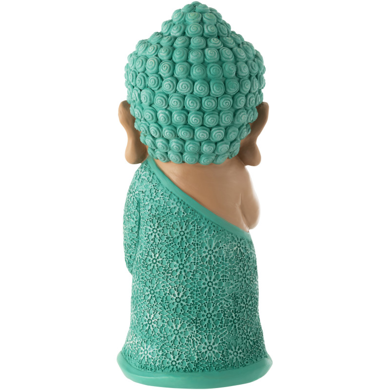 Statue déco Moine Priant Hauteur 32 cm en Résine Beige Bleu azur Tanu - 3