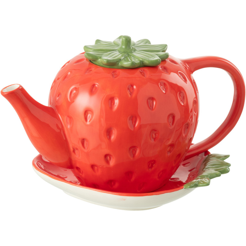 Théière originale Fraise en Dolomite Rouge Agrumi - 1
