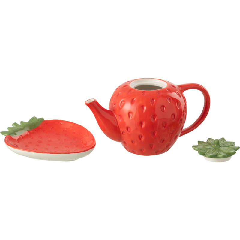 Théière originale Fraise en Dolomite Rouge Agrumi - 3