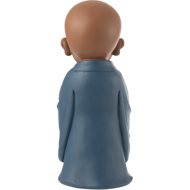 Statue déco Moine Priant Hauteur 32 cm en Résine Beige Bleu foncé Tanu - 4