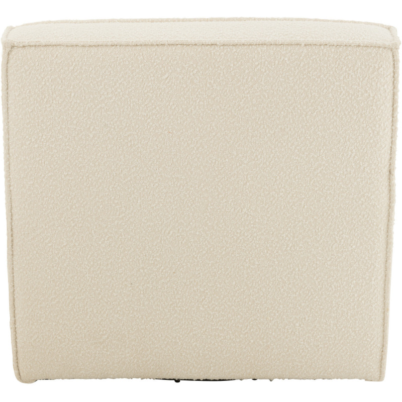Fauteuil pivotant moderne en Tissu Beige crème Bouclette Bois de peuplier Lomu - 5
