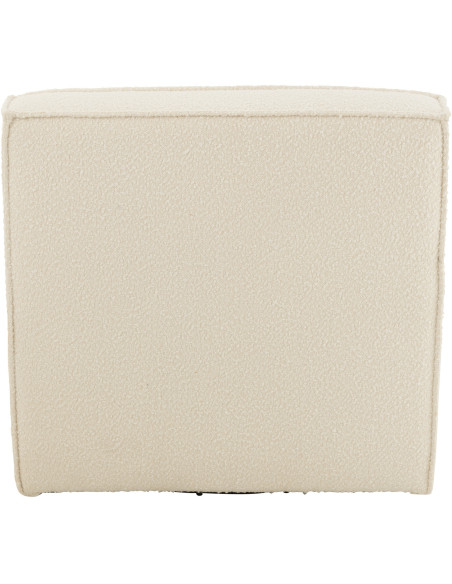 Fauteuil pivotant moderne en Tissu Beige crème Bouclette Bois de peuplier Lomu - 5