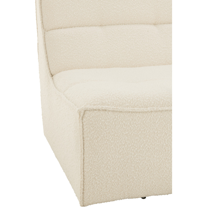 Fauteuil pivotant moderne en Tissu Beige crème Bouclette Bois de peuplier Lomu - 6