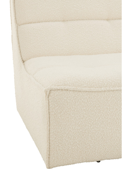 Fauteuil pivotant moderne en Tissu Beige crème Bouclette Bois de peuplier Lomu - 6