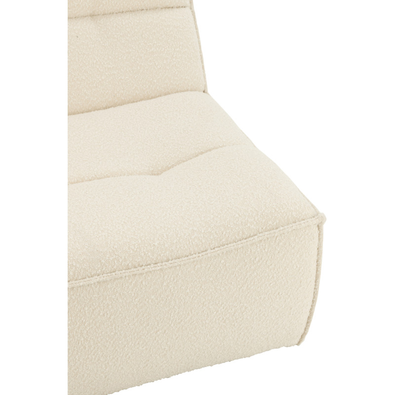 Fauteuil pivotant moderne en Tissu Beige crème Bouclette Bois de peuplier Lomu - 7