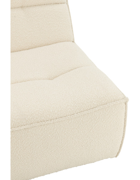 Fauteuil pivotant moderne en Tissu Beige crème Bouclette Bois de peuplier Lomu - 7