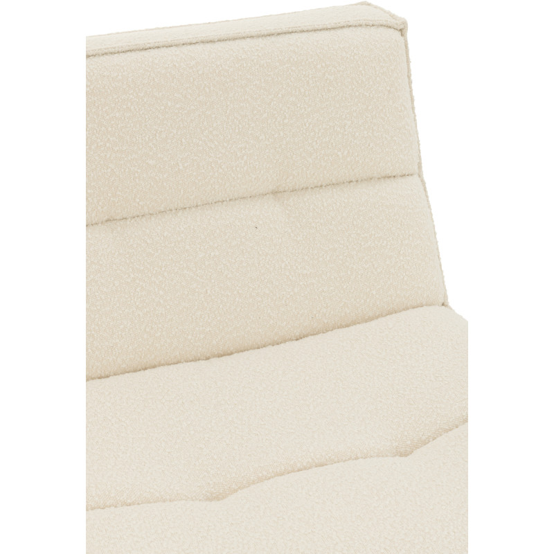 Fauteuil pivotant moderne en Tissu Beige crème Bouclette Bois de peuplier Lomu - 8