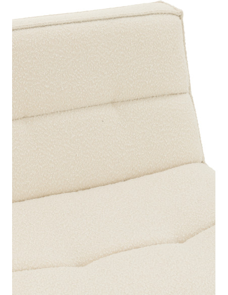 Fauteuil pivotant moderne en Tissu Beige crème Bouclette Bois de peuplier Lomu - 8