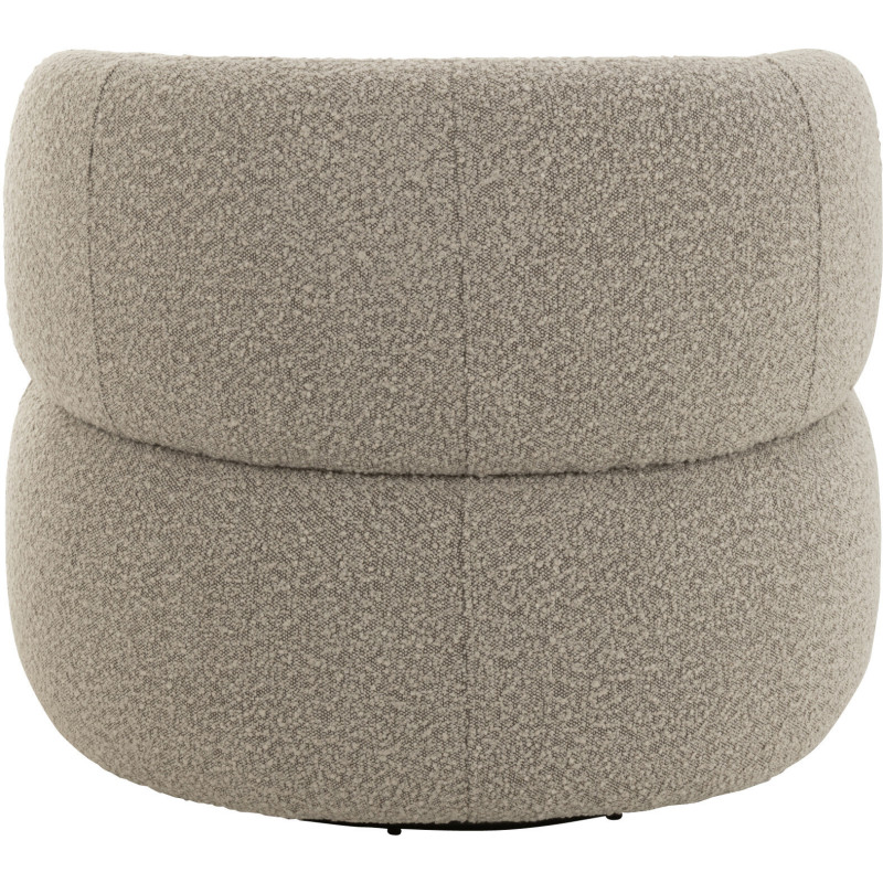 Fauteuil pivotant rond en Tissu Beige taupe Bouclette Bois de peuplier Mova - 4