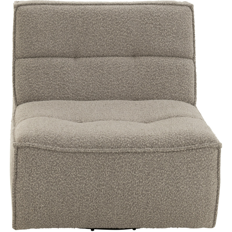 Fauteuil pivotant moderne en Tissu Beige taupe Bouclette Bois de peuplier Lomu - 3