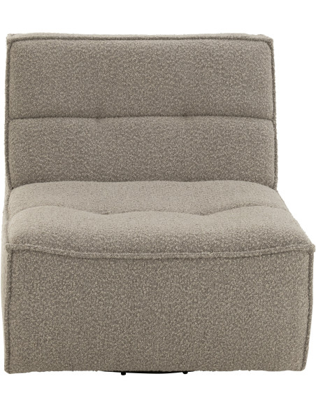 Fauteuil pivotant moderne en Tissu Beige taupe Bouclette Bois de peuplier Lomu - 3