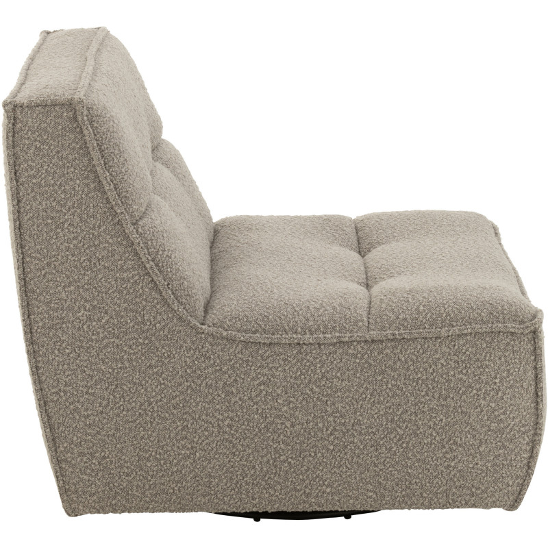 Fauteuil pivotant moderne en Tissu Beige taupe Bouclette Bois de peuplier Lomu - 4