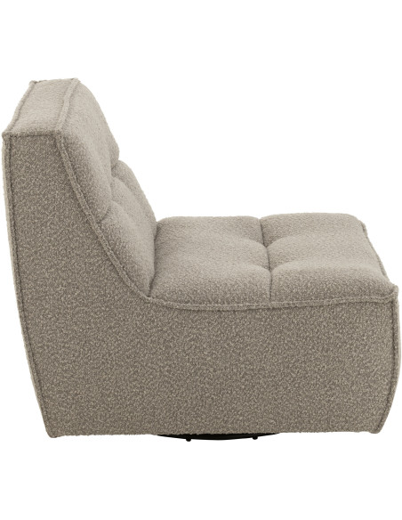 Fauteuil pivotant moderne en Tissu Beige taupe Bouclette Bois de peuplier Lomu - 4
