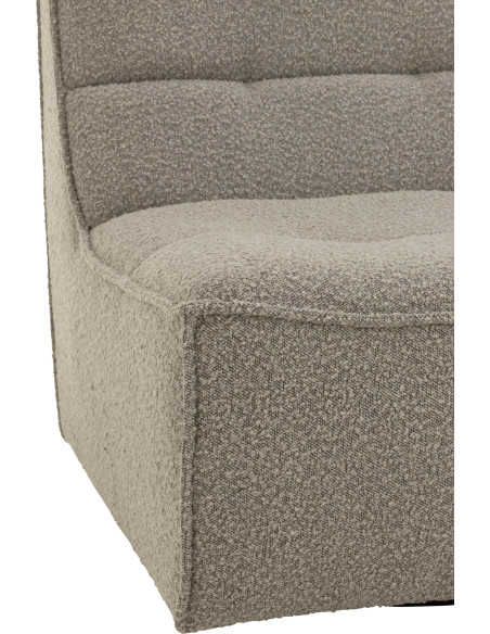 Fauteuil pivotant moderne en Tissu Beige taupe Bouclette Bois de peuplier Lomu - 6