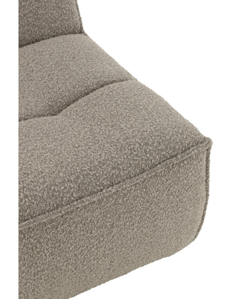 Fauteuil pivotant moderne en Tissu Beige taupe Bouclette Bois de peuplier Lomu - 7