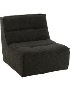 Fauteuil pivotant moderne en Tissu Noir Bouclette Bois de peuplier Lomu - 1