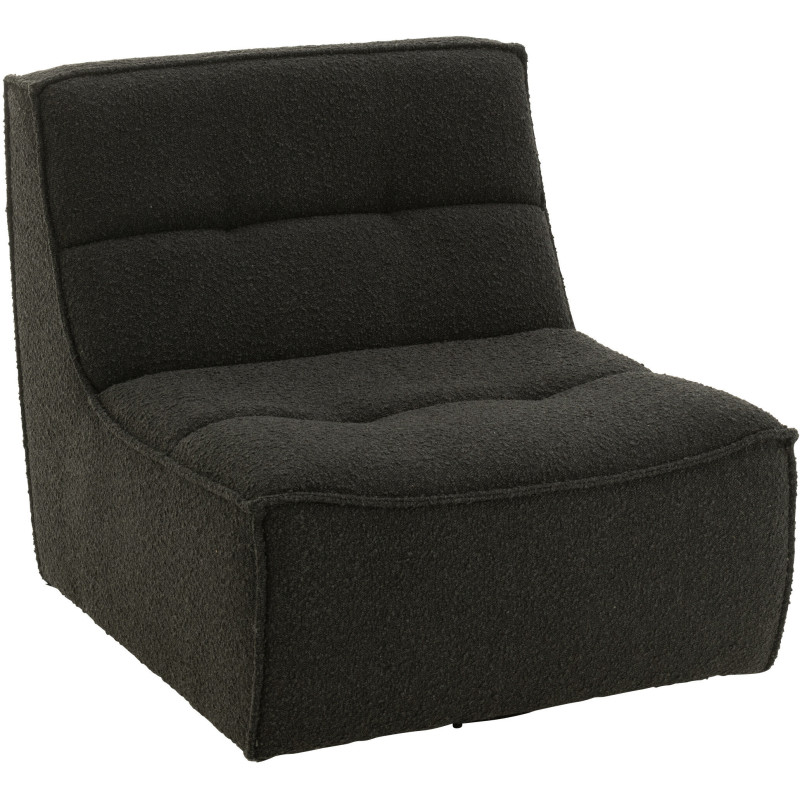 Fauteuil pivotant moderne en Tissu Noir Bouclette Bois de peuplier Lomu - 1