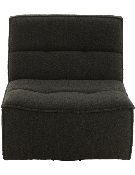 Fauteuil pivotant moderne en Tissu Noir Bouclette Bois de peuplier Lomu - 3
