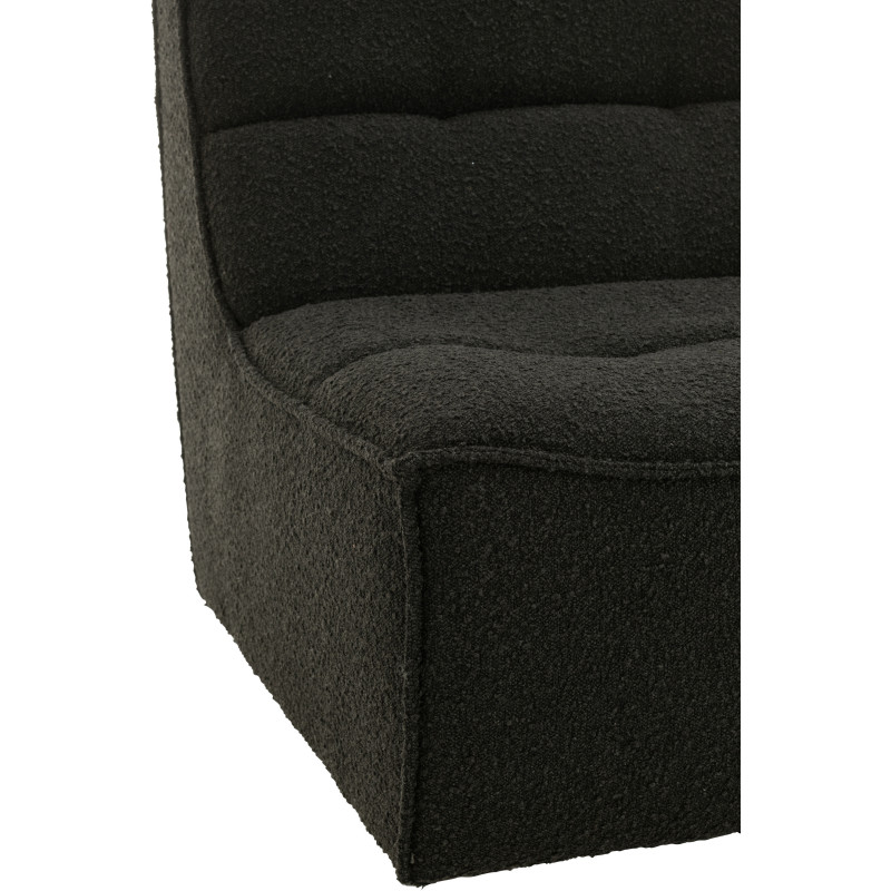 Fauteuil pivotant moderne en Tissu Noir Bouclette Bois de peuplier Lomu - 6