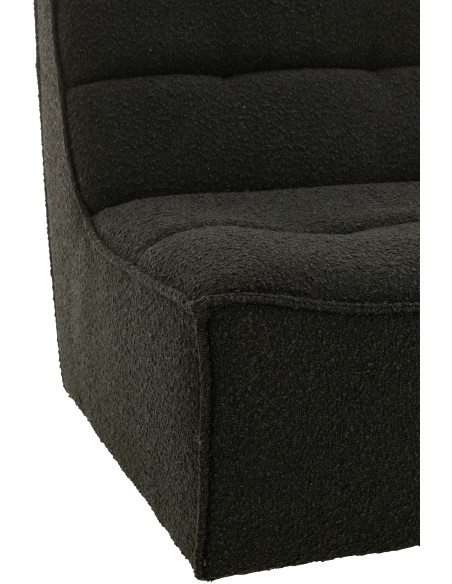 Fauteuil pivotant moderne en Tissu Noir Bouclette Bois de peuplier Lomu - 6