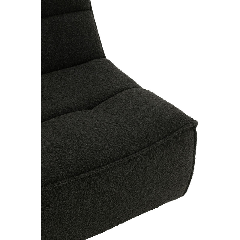 Fauteuil pivotant moderne en Tissu Noir Bouclette Bois de peuplier Lomu - 7
