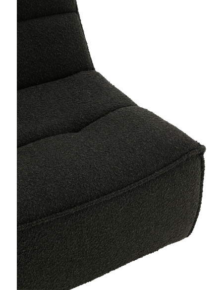 Fauteuil pivotant moderne en Tissu Noir Bouclette Bois de peuplier Lomu - 7