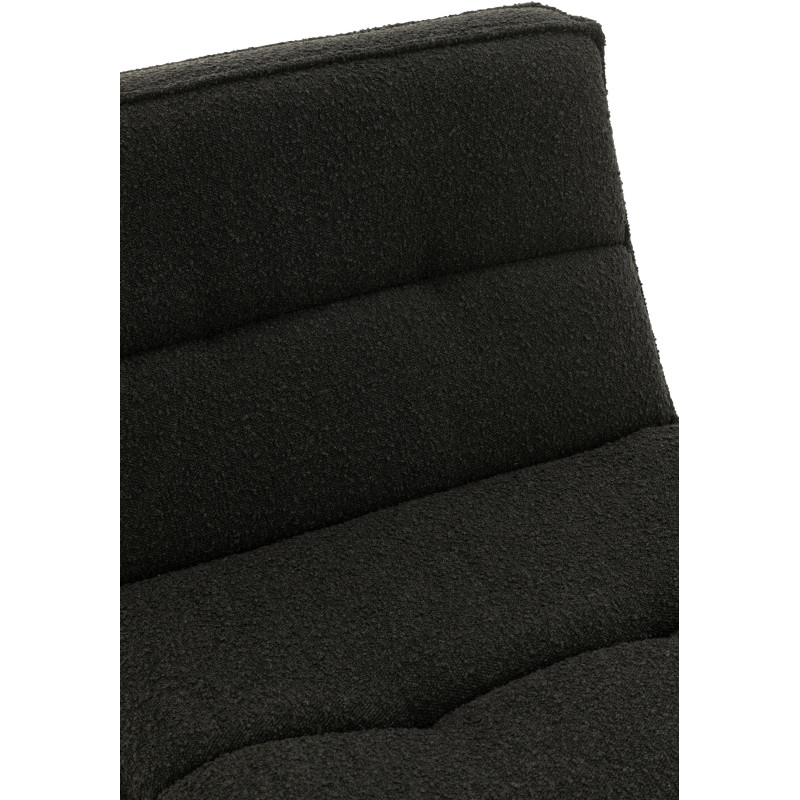 Fauteuil pivotant moderne en Tissu Noir Bouclette Bois de peuplier Lomu - 8