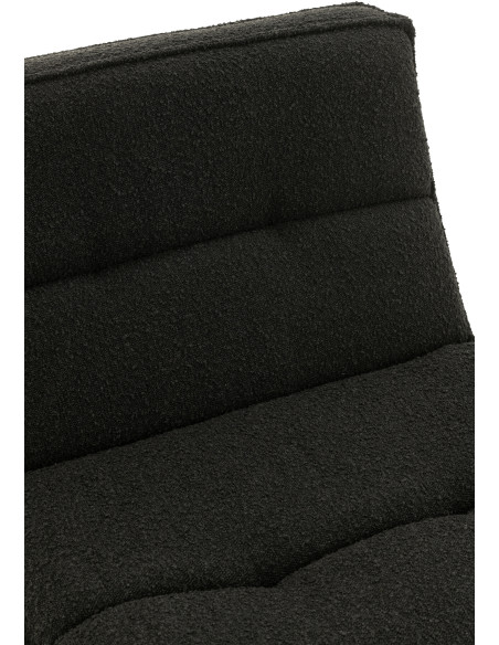 Fauteuil pivotant moderne en Tissu Noir Bouclette Bois de peuplier Lomu - 8