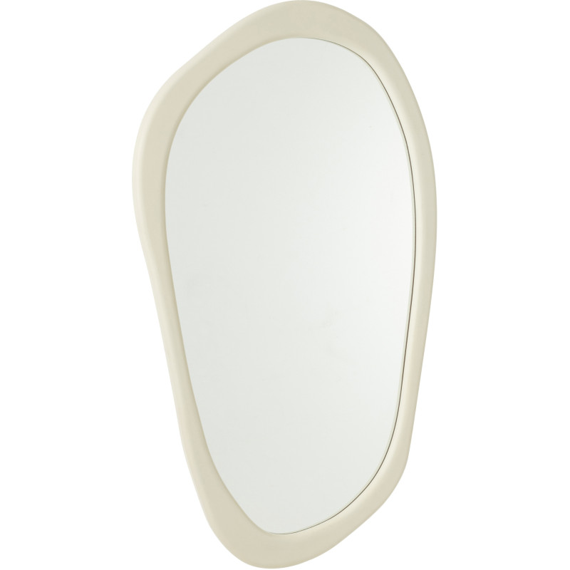 Grand Miroir mural organique Irrégulier 68x120 en Bois Blanc Moderna - 1