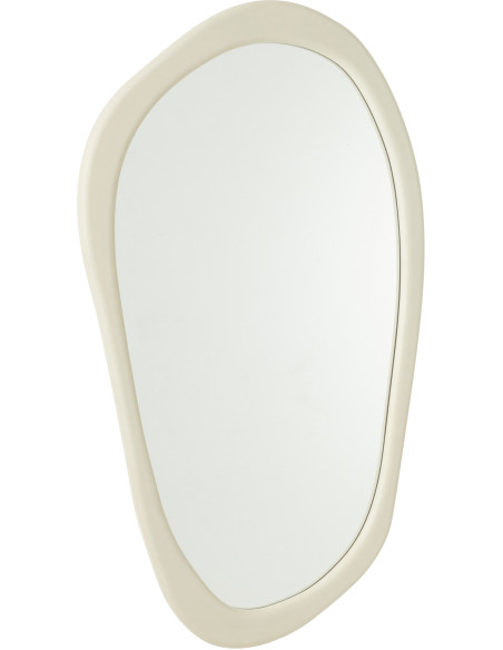 Grand Miroir mural organique Irrégulier 68x120 en Bois Blanc Moderna - 1