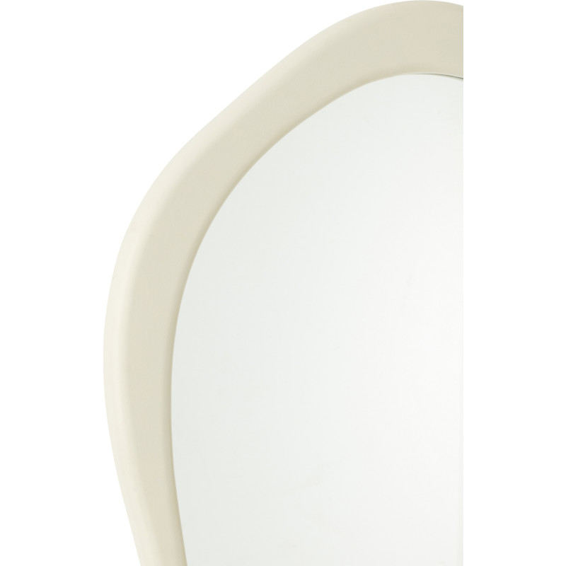 Grand Miroir mural organique Irrégulier 68x120 en Bois Blanc Moderna - 2