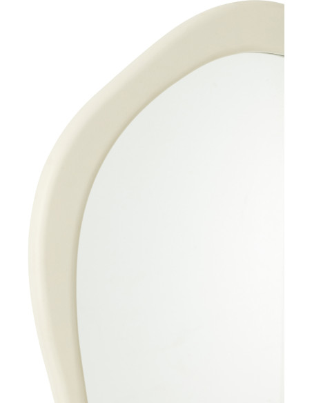 Grand Miroir mural organique Irrégulier 68x120 en Bois Blanc Moderna - 2