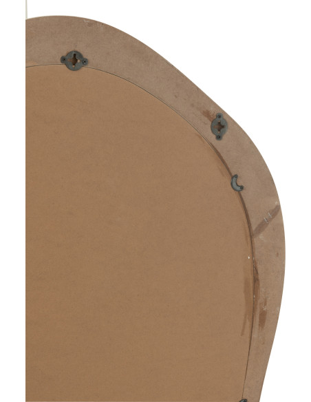 Grand Miroir mural organique Irrégulier 68x120 en Bois Blanc Moderna - 3